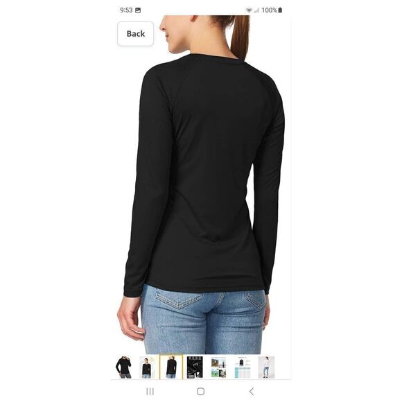 New Medium Baleaf Black Long Sleeve UPF50 RashGuard Lightweight Active Shirt NWT - Picture 3 of 8